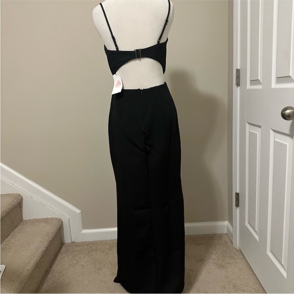 Elegant Black Bow Evening Dress open back details sz S New with tags! - Picture 4 of 5